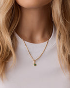 Birthstone Parker Charm || option::18K Gold Plated, Green Agate - May