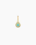 Birthstone Parker Charm || option::18K Gold Plated, Turquoise - December