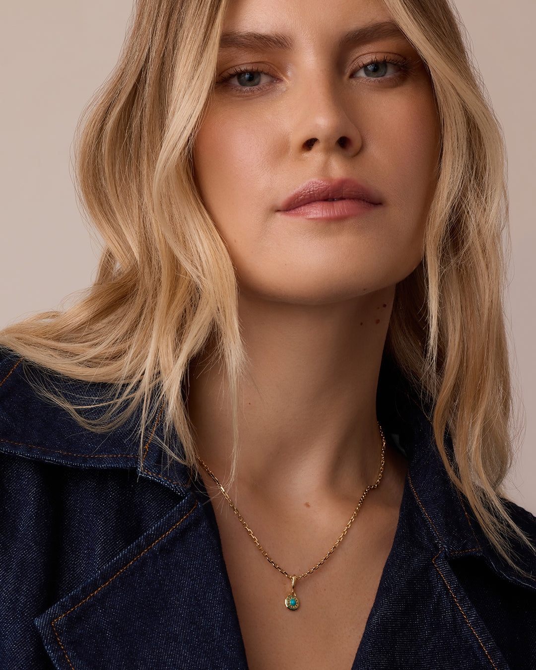 Birthstone Parker Charm || option::18K Gold Plated, Turquoise - December