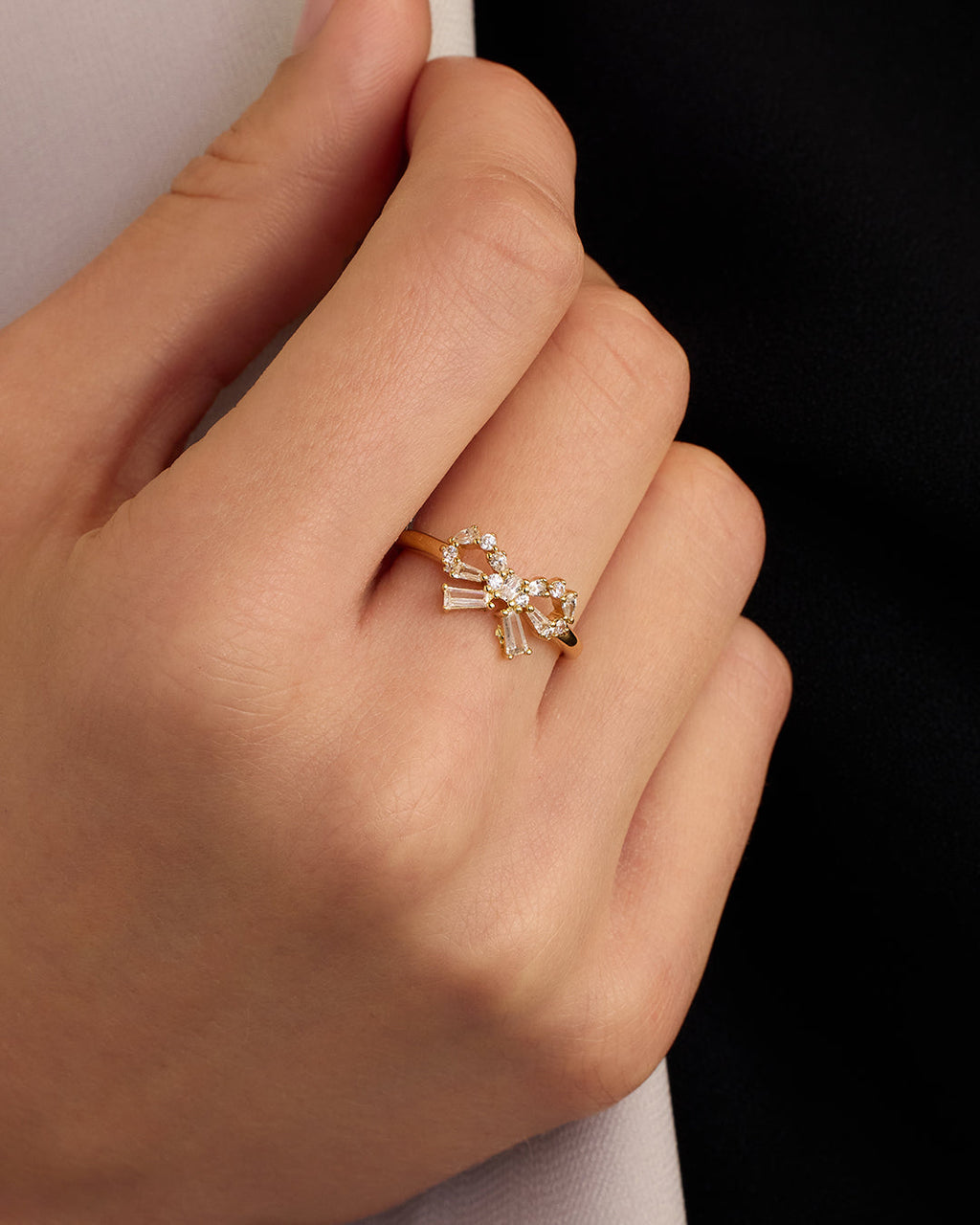 Fancy Bow Ring || option::18K Gold Plated