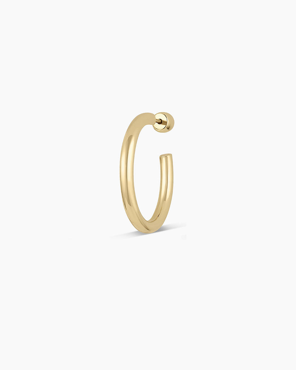 14K Gold Carter Hoops || option::14K Solid Gold, 25mm