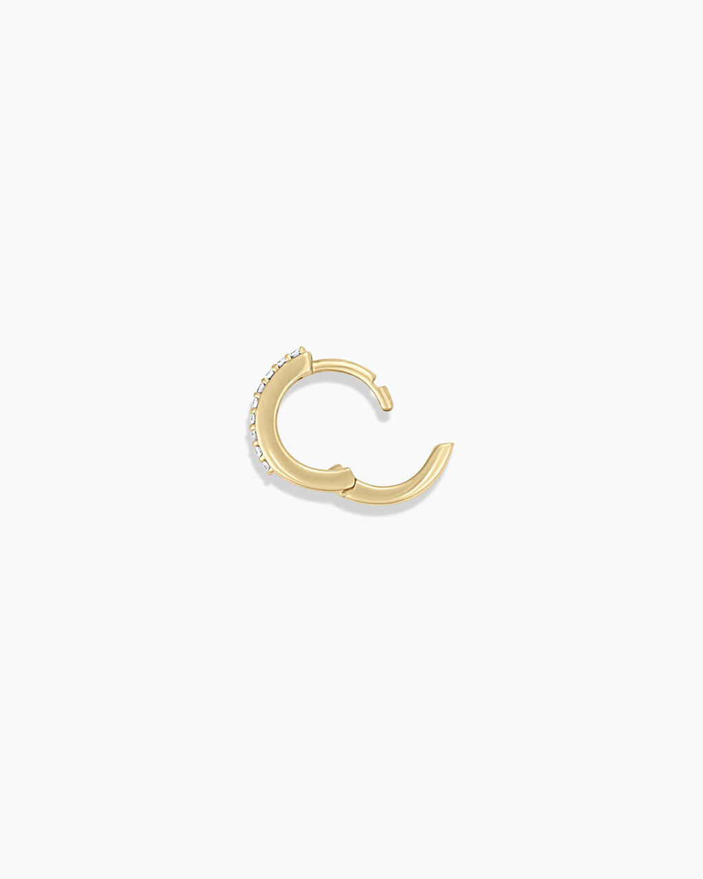 Diamond Double Down Huggies || option::14K Solid Gold, 9mm