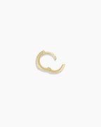 Diamond Double Down Huggies || option::14K Solid Gold, 9mm