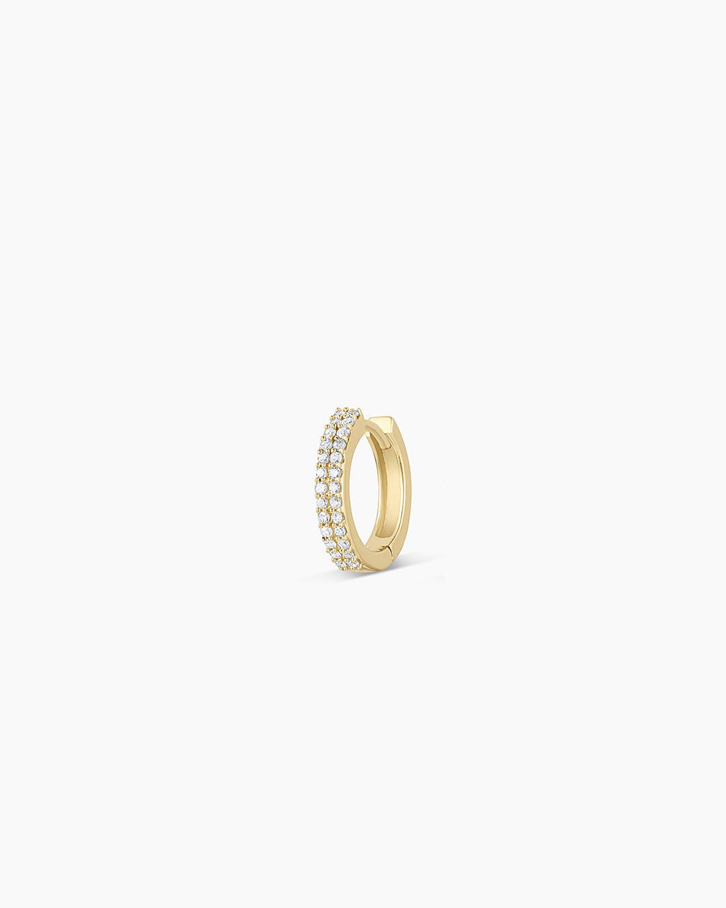 Diamond Double Down Huggies || option::14K Solid Gold, 11mm