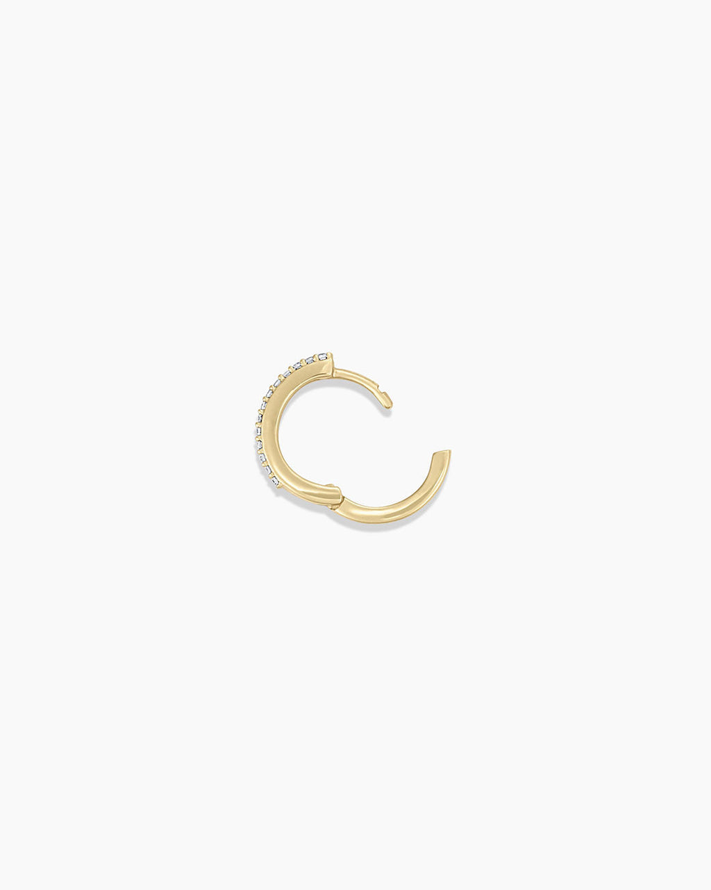 Diamond Double Down Huggies || option::14K Solid Gold, 11mm
