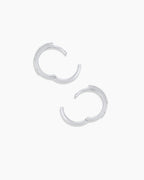 Diamond Double Down Huggies || option::14K Solid White Gold, 13mm
