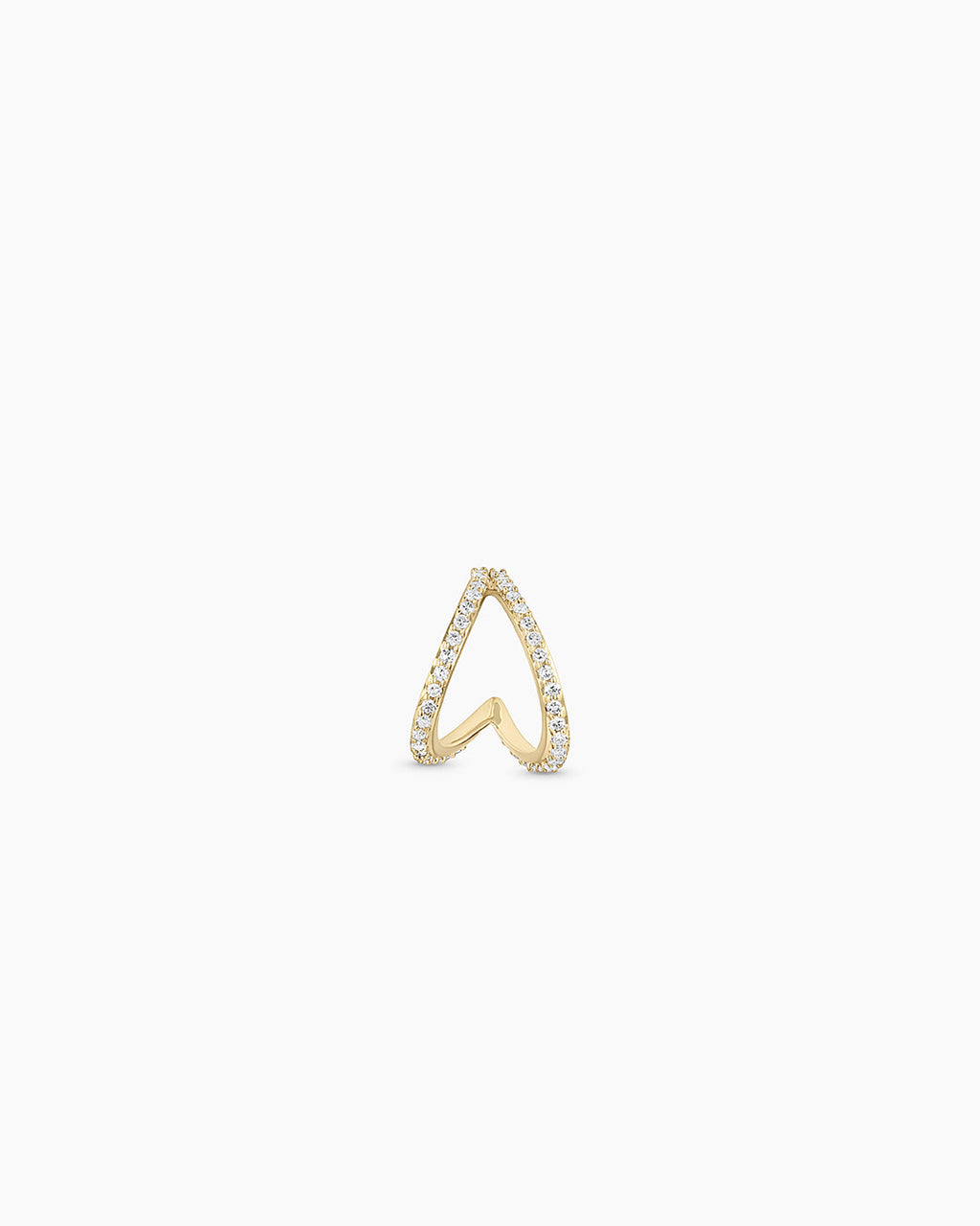 Diamond Pavé Split Huggies || option::14K Solid Gold