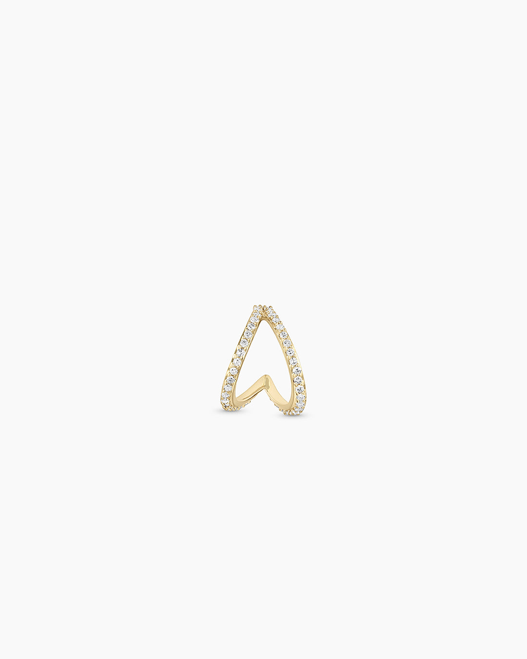 Diamond Pavé Split Huggies || option::14K Solid Gold