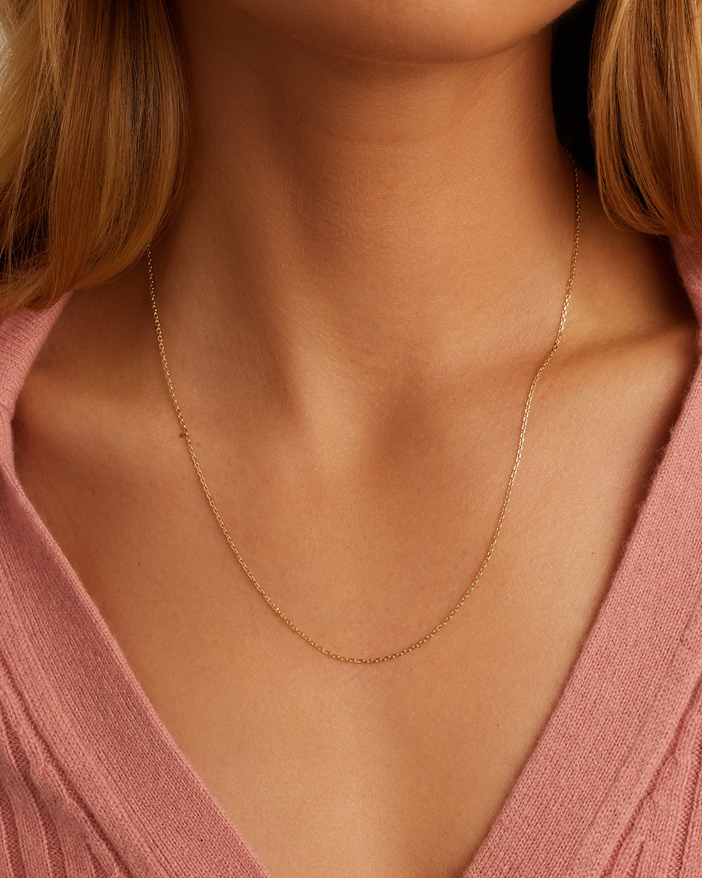 14K Gold Delicate Link Chain || option::14K Solid Gold