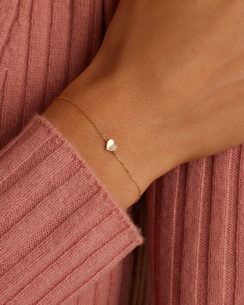 Diamond Bond Bracelet Set || option::14K Solid Gold, Set