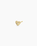 Diamond Vintage Heart Studs || option::14K Solid Gold