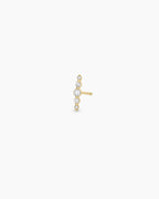 Elle Diamond Row Studs || option::14K Solid Gold