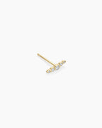 Elle Diamond Row Studs || option::14K Solid Gold