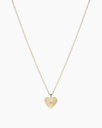 Pink Sapphire Vintage Heart Necklace || option::14K Solid Gold