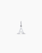 Diamond Vintage Alphabet Charm || option::14K Solid White Gold, A
