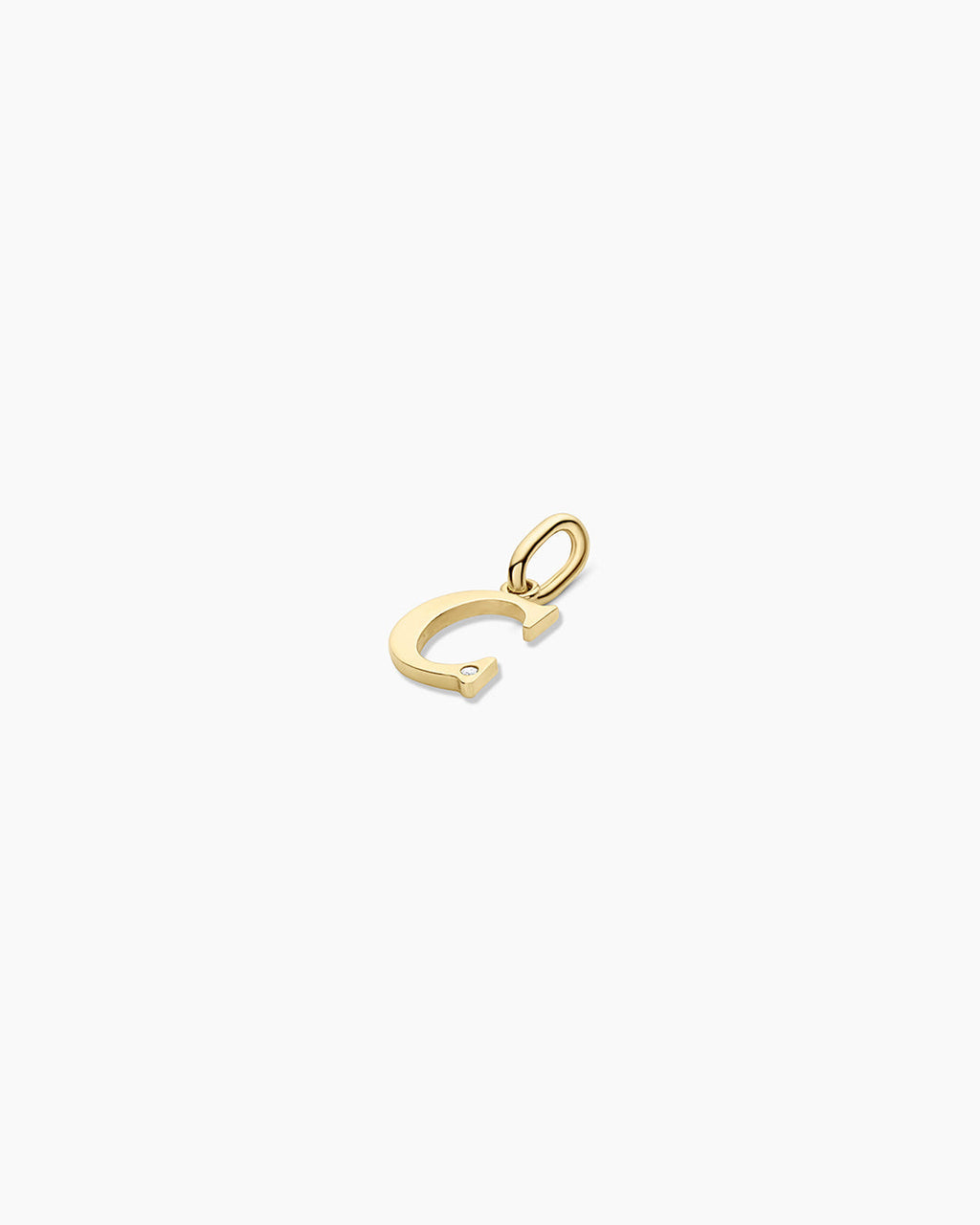 Diamond Vintage Alphabet Charm || option::14K Solid Gold, C
