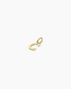 Diamond Vintage Alphabet Charm || option::14K Solid Gold, C
