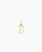 Diamond Vintage Alphabet Charm || option::14K Solid Gold, E