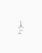 Diamond Vintage Alphabet Charm || option::14K Solid White Gold, F