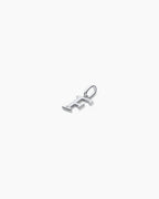 Diamond Vintage Alphabet Charm || option::14K Solid White Gold, F