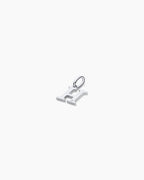 Diamond Vintage Alphabet Charm || option::14K Solid White Gold, H