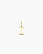 Diamond Vintage Alphabet Charm || option::14K Solid Gold, I