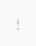 Diamond Vintage Alphabet Charm || option::14K Solid White Gold, I