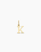 Diamond Vintage Alphabet Charm || option::14K Solid Gold, K