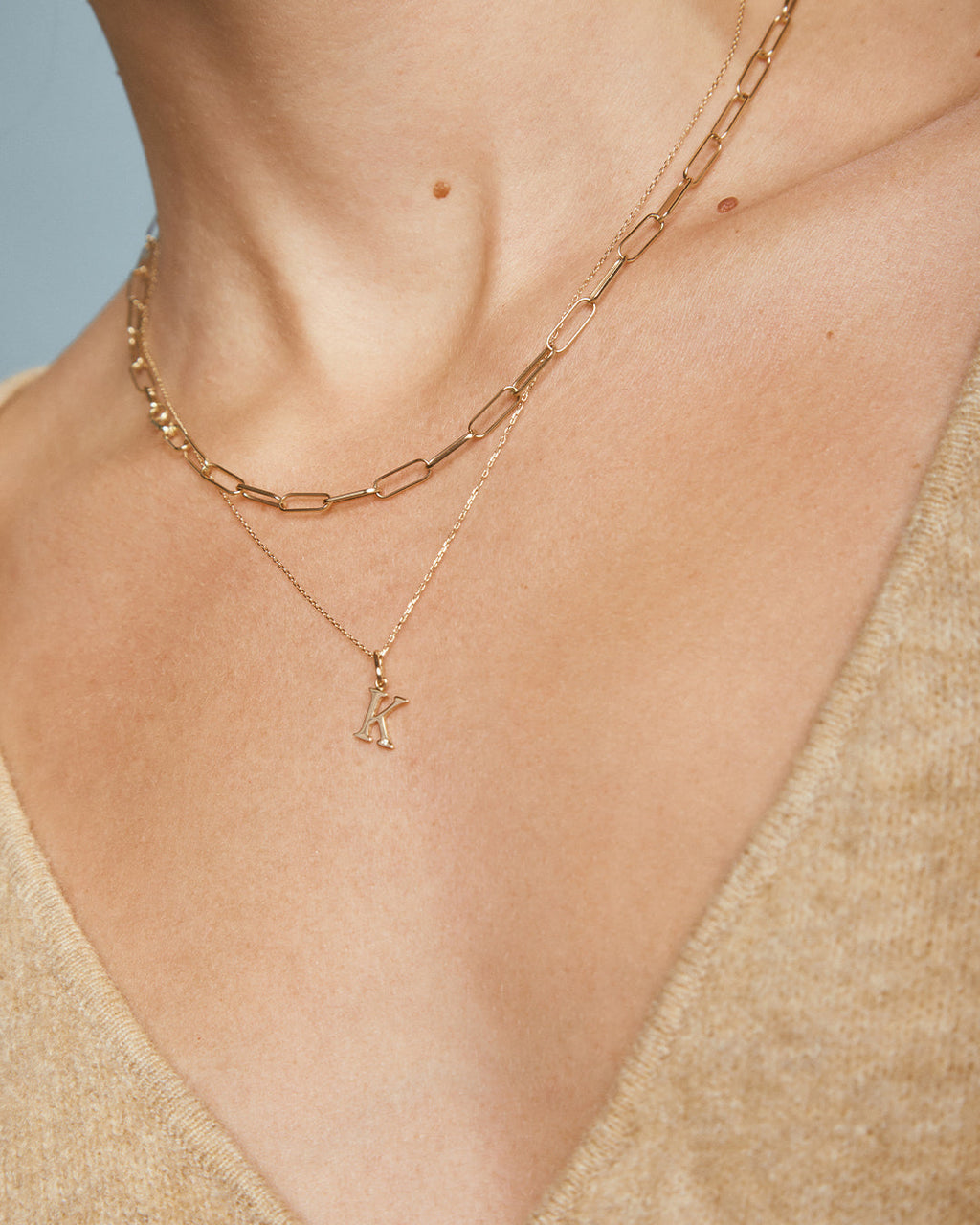 Diamond Vintage Alphabet Charm || option::14K Solid Gold, A