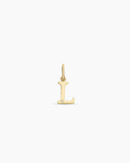 Diamond Vintage Alphabet Charm || option::14K Solid Gold, L