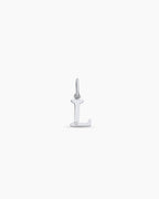 Diamond Vintage Alphabet Charm || option::14K Solid White Gold, L