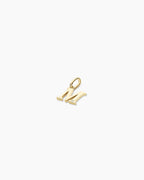 Diamond Vintage Alphabet Charm || option::14K Solid Gold, M