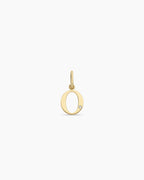 Diamond Vintage Alphabet Charm || option::14K Solid Gold, O