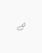Diamond Vintage Alphabet Charm || option::14K Solid White Gold, O