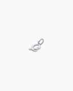Diamond Vintage Alphabet Charm || option::14K Solid White Gold, Q