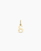 Diamond Vintage Alphabet Charm || option::14K Solid Gold, S