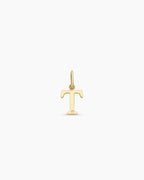 Diamond Vintage Alphabet Charm || option::14K Solid Gold, T