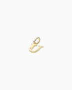 Diamond Vintage Alphabet Charm || option::14K Solid Gold, U
