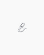 Diamond Vintage Alphabet Charm || option::14K Solid White Gold, U