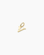 Diamond Vintage Alphabet Charm || option::14K Solid Gold, V