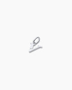 Diamond Vintage Alphabet Charm || option::14K Solid White Gold, V