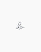 Diamond Vintage Alphabet Charm || option::14K Solid White Gold, W