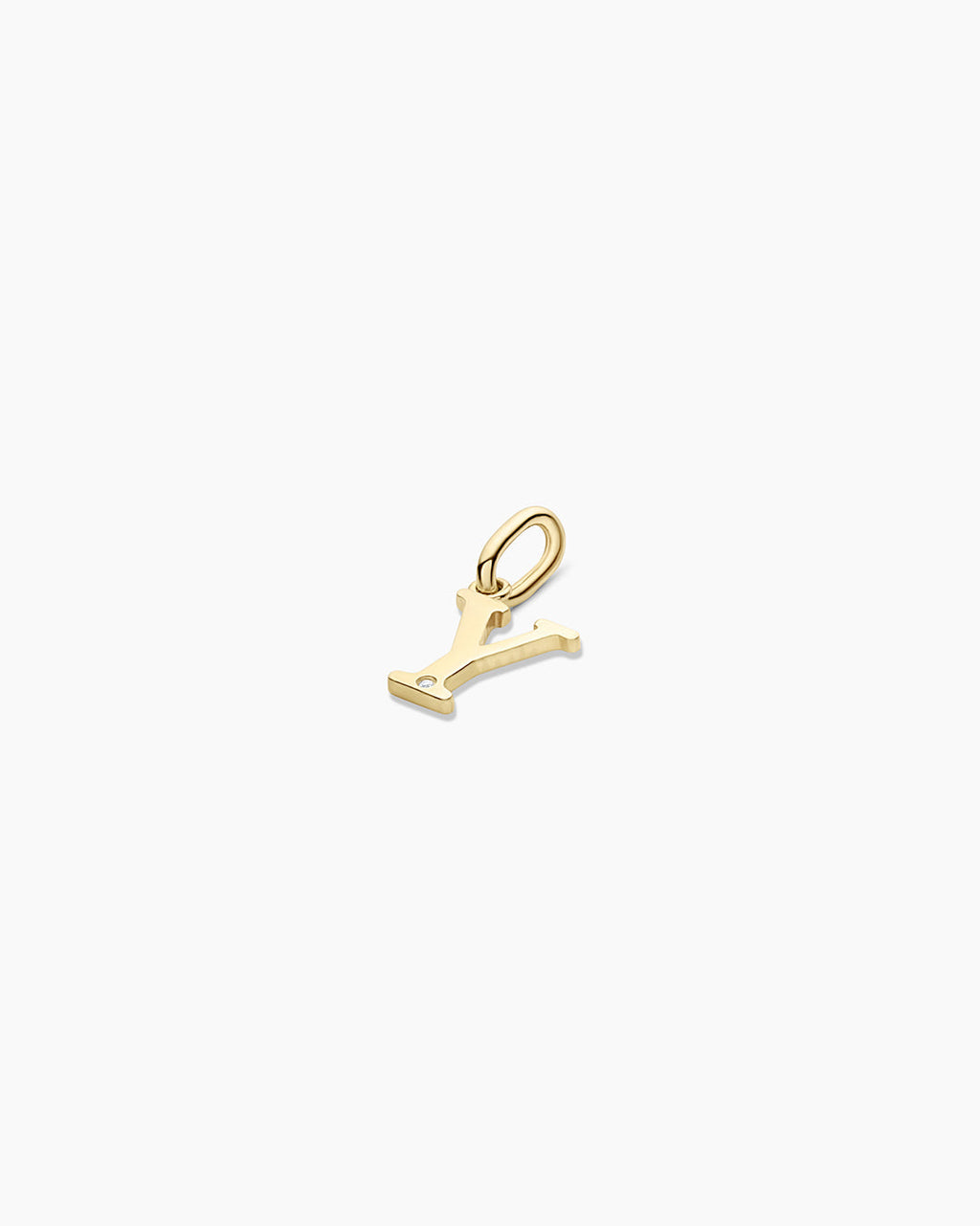 Diamond Vintage Alphabet Charm || option::14K Solid Gold, Y