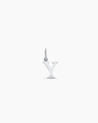 Diamond Vintage Alphabet Charm || option::14K Solid White Gold, Y