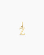 Diamond Vintage Alphabet Charm || option::14K Solid Gold, Z