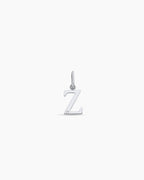 Diamond Vintage Alphabet Charm || option::14K Solid White Gold, Z