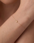Diamond Vintage Heart Bracelet || option::14K Solid Gold