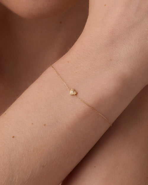 Diamond Vintage Heart Bracelet || option::14K Solid Gold