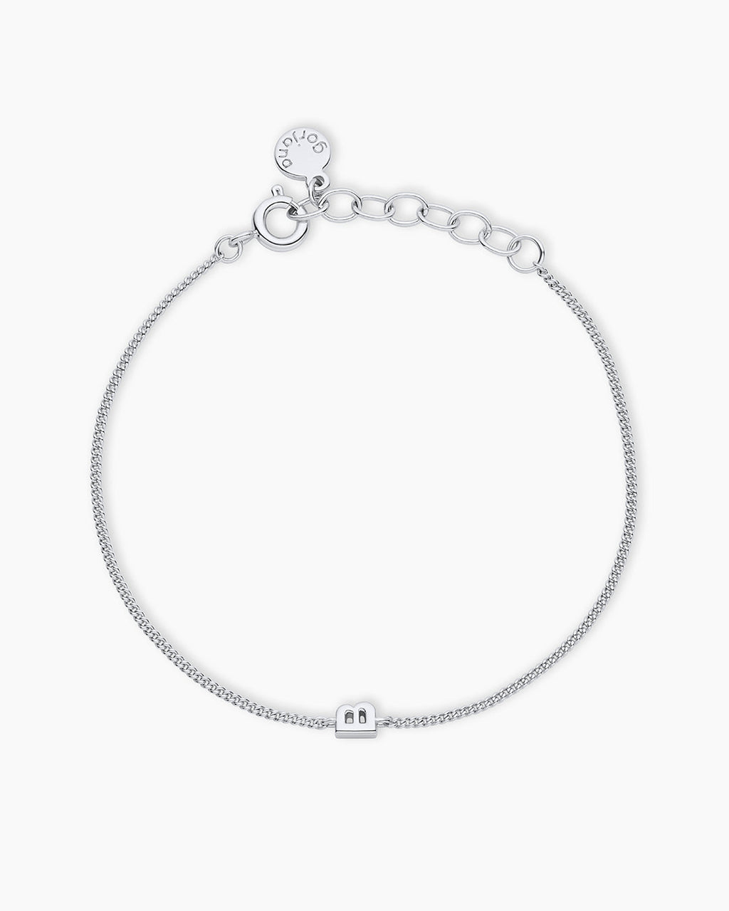 Wilder Mini Alphabet Bracelet || option:: Silver Plated, B