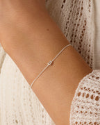 Wilder Mini Alphabet Bracelet || option:: Silver Plated, B